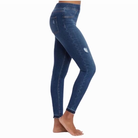 Spanx Distressed Medium Wash Skinny Jeans sz Small NWT - Picture 1 of 14